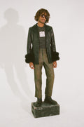 PROTOTYPE - Leather Long Coat w/Fur Cuffs