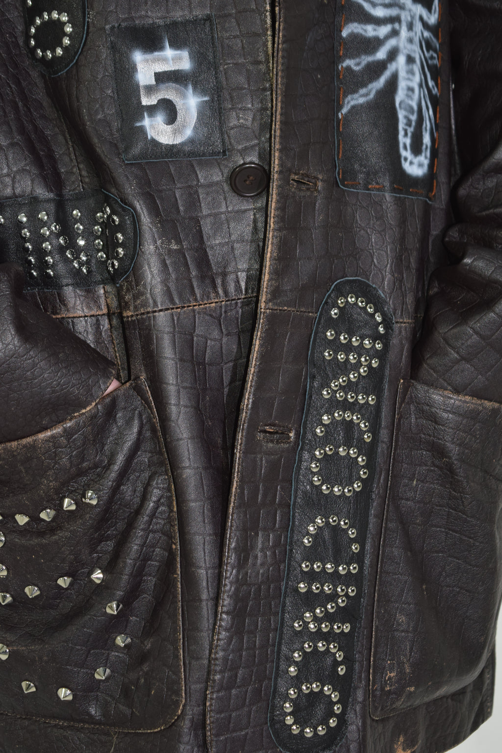PROTOTYPE - Leather Patch/Studded Long Coat