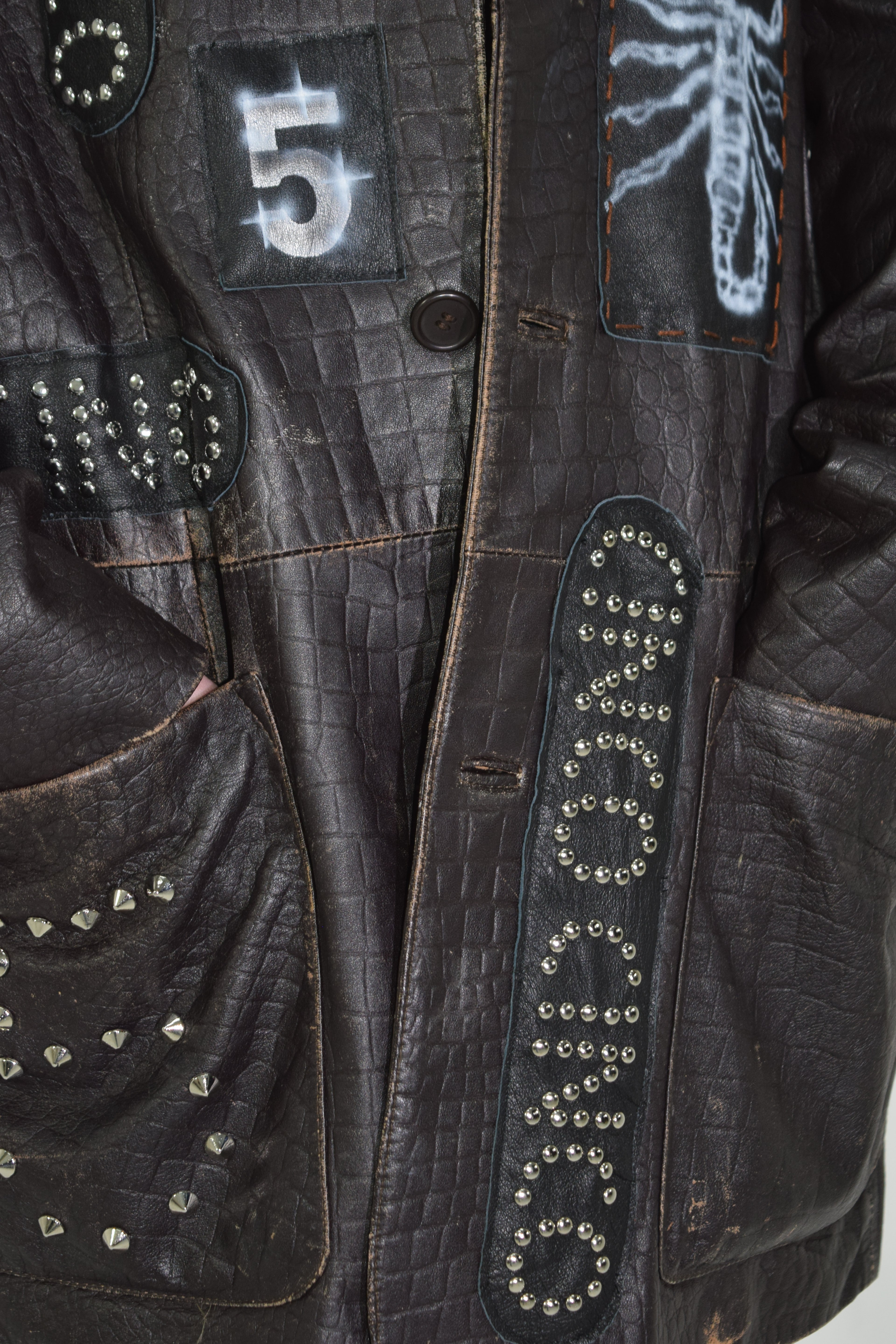PROTOTYPE - Leather Patch/Studded Long Coat