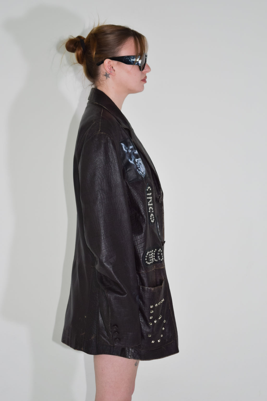 PROTOTYPE - Leather Patch/Studded Long Coat