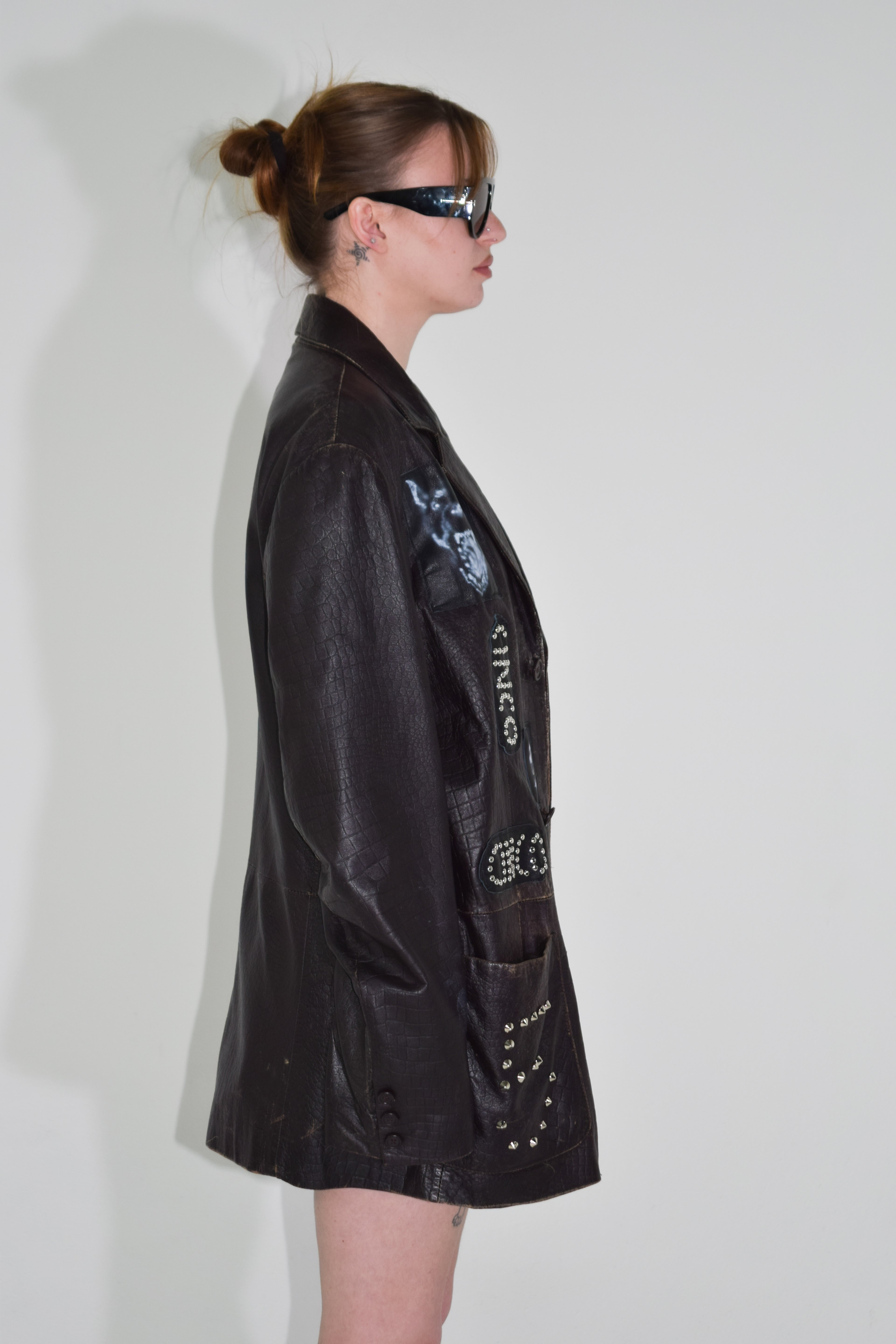 PROTOTYPE - Leather Patch/Studded Long Coat