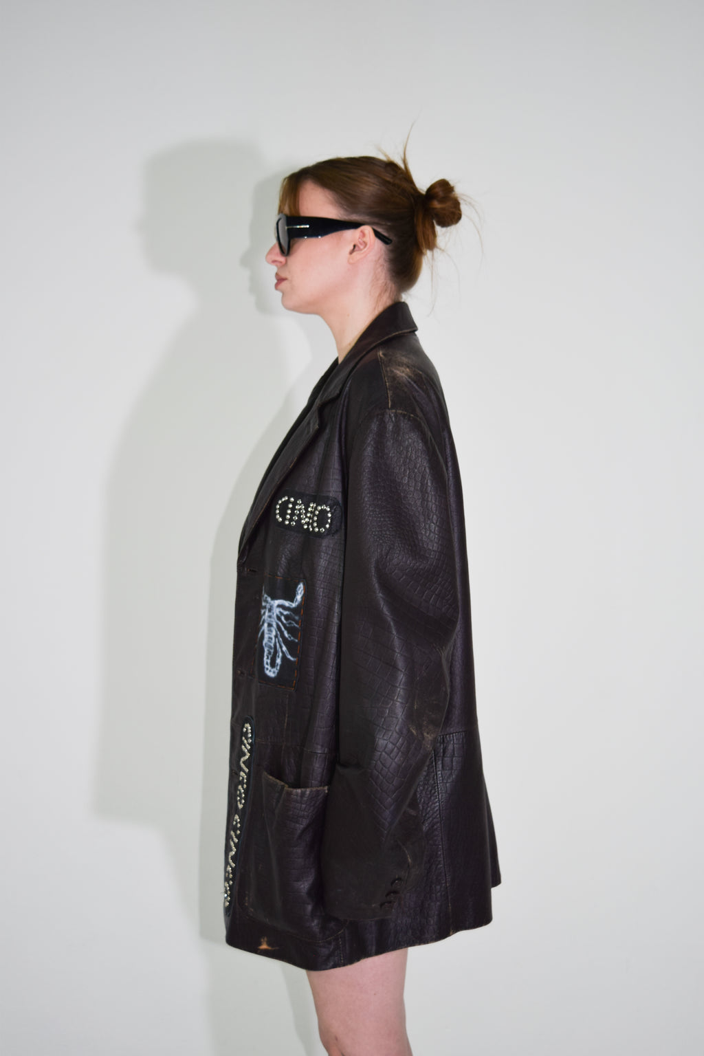 PROTOTYPE - Leather Patch/Studded Long Coat