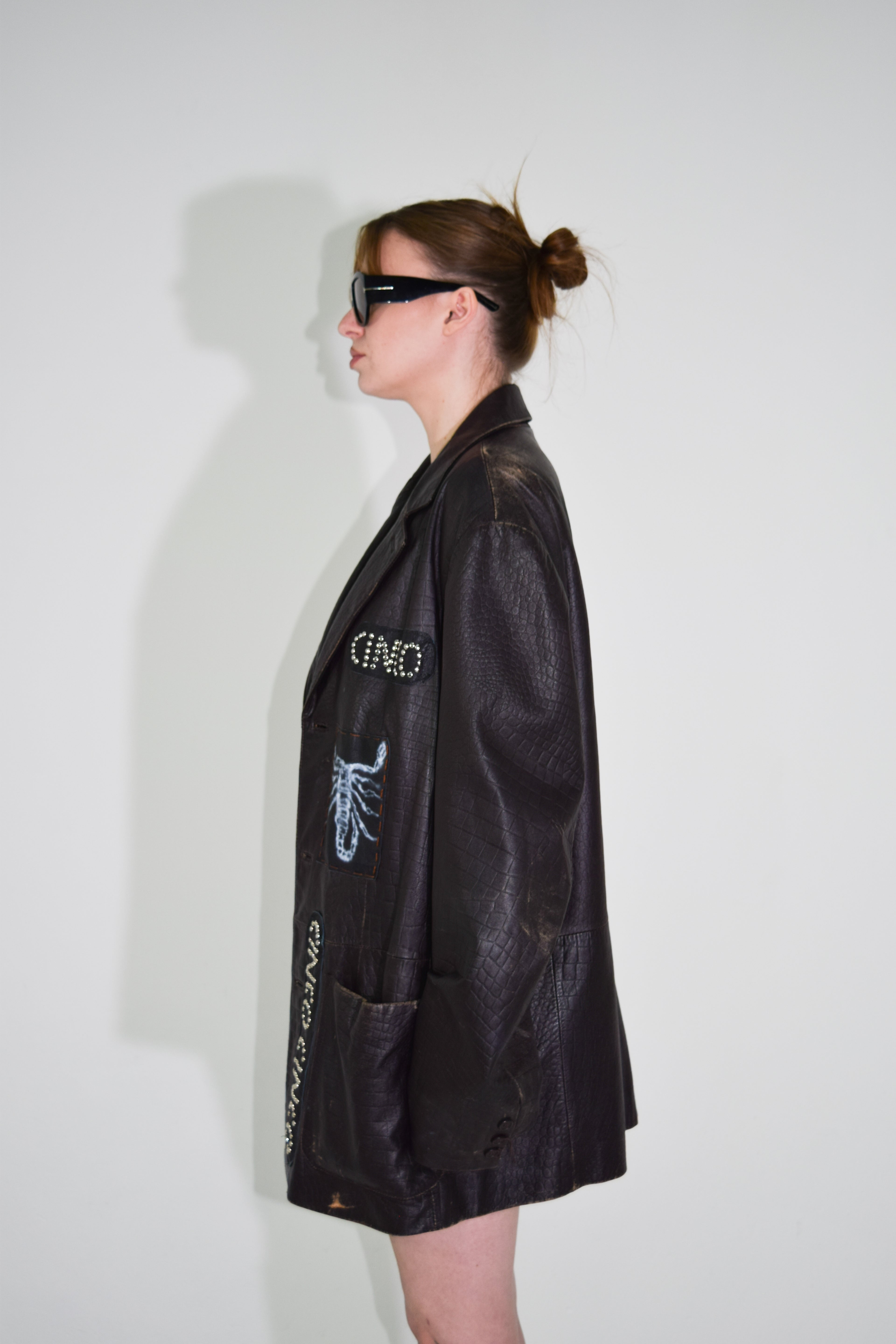 PROTOTYPE - Leather Patch/Studded Long Coat