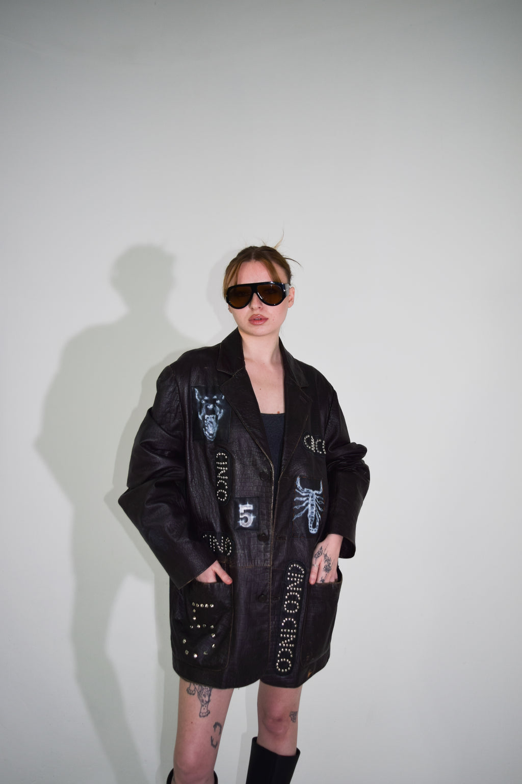 PROTOTYPE - Leather Patch/Studded Long Coat