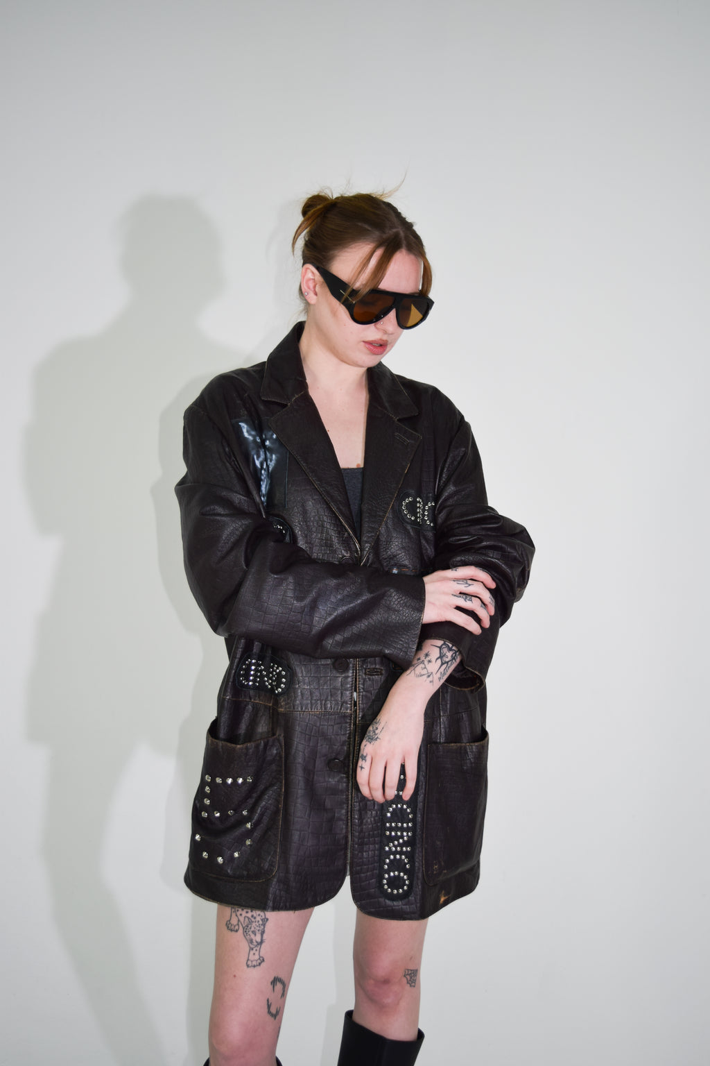 PROTOTYPE - Leather Patch/Studded Long Coat