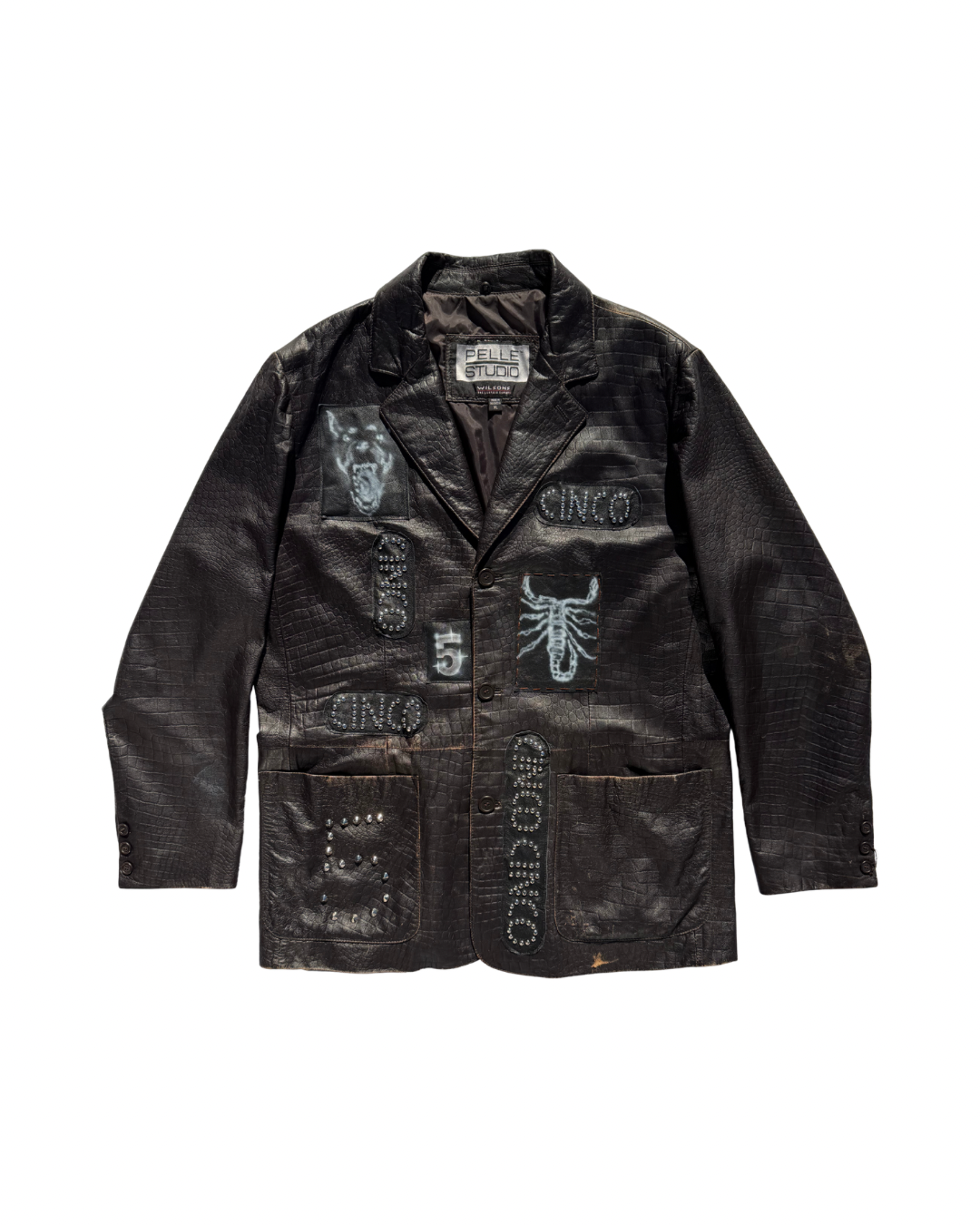 PROTOTYPE - Leather Patch/Studded Long Coat