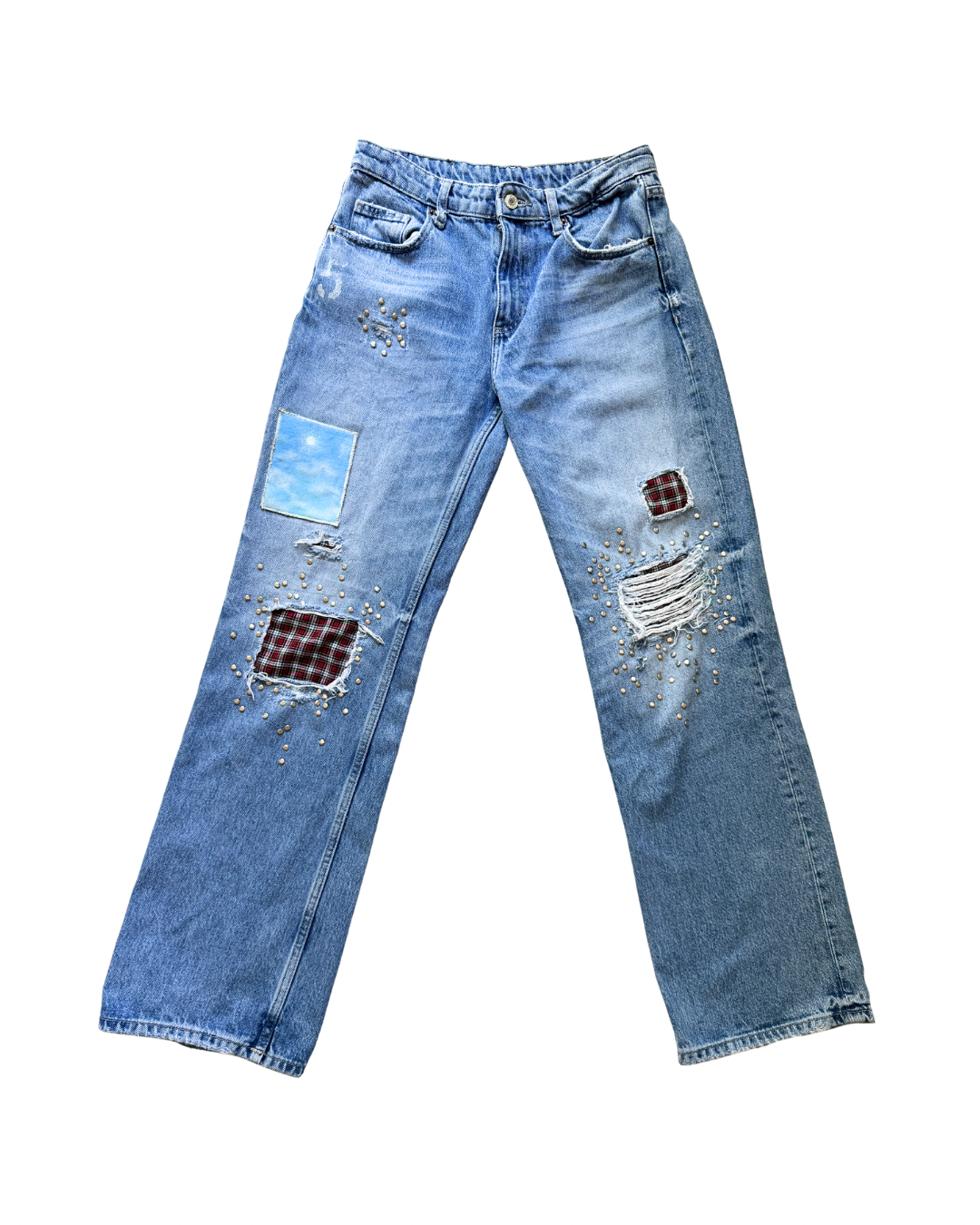Proto-Sample Stud/Patch Jeans